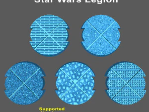 Minyat&uuml;rler i&ccedil;in 50mm &Ccedil;entikli Yuvarlak Tabanlar - Paket 2 3D Baskı Modeli