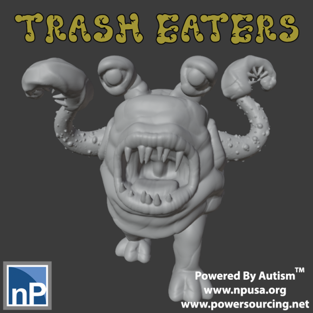 Trash Eater - Otyugh 3D प्रिंट मॉडल .c4d .max .obj .3ds .fbx .stl .blend 
