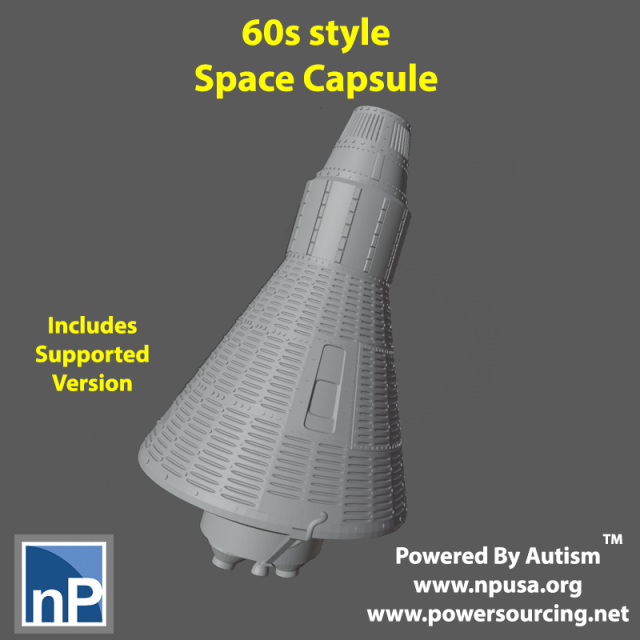 Modern Marvels - 60s Style Space Capsule 3D Baskı Modeli .c4d .max .obj .3ds .fbx .stl .blend