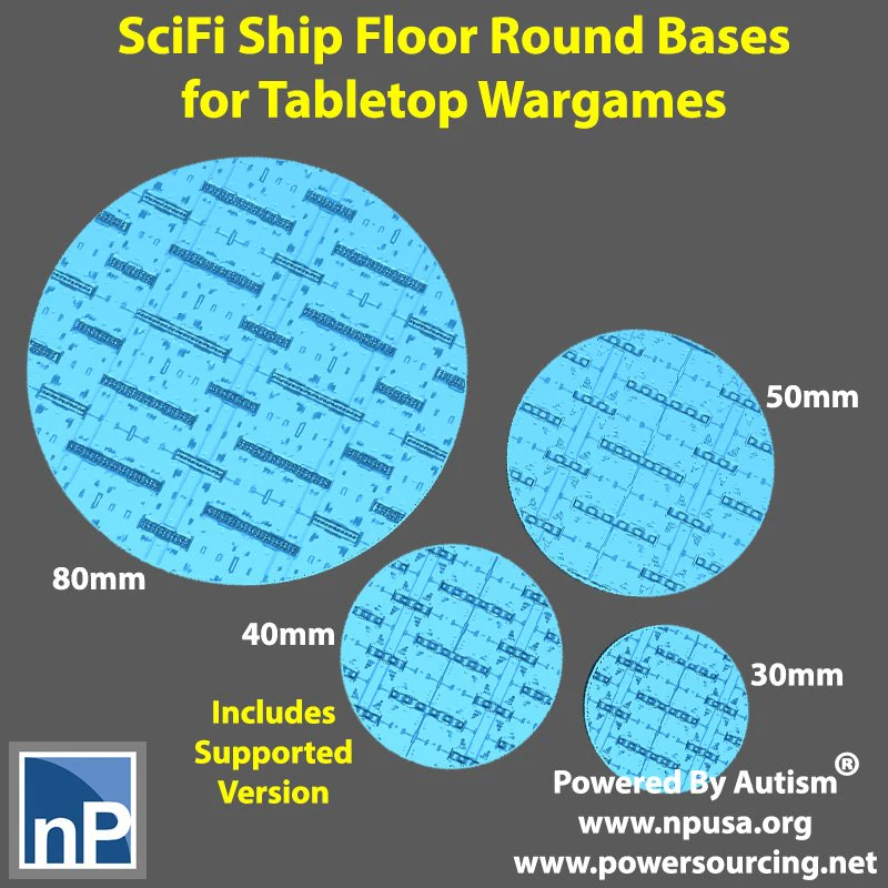 Bases for Wargames - Sci-Fi Ship Panels 3D Print Model .c4d .max .obj .3ds .fbx .stl .blend 