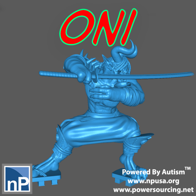Oni Warrior 3D Принт Модель .c4d .max .obj .3ds .fbx .stl .blend 