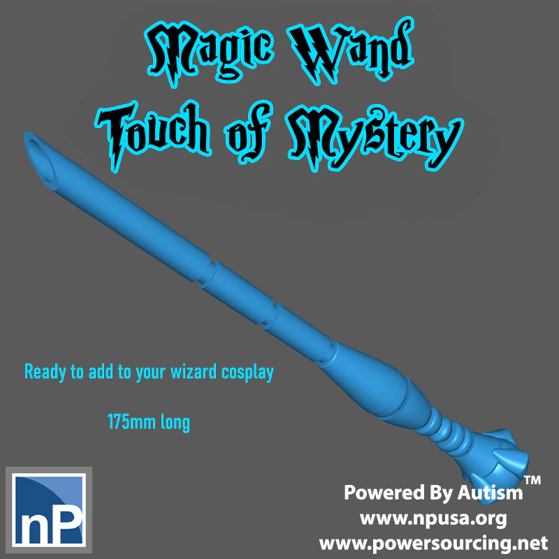 Touch of Mystery - Magic Wand for Cosplay 3D Print Model .c4d .max .obj .3ds .fbx .stl .blend 