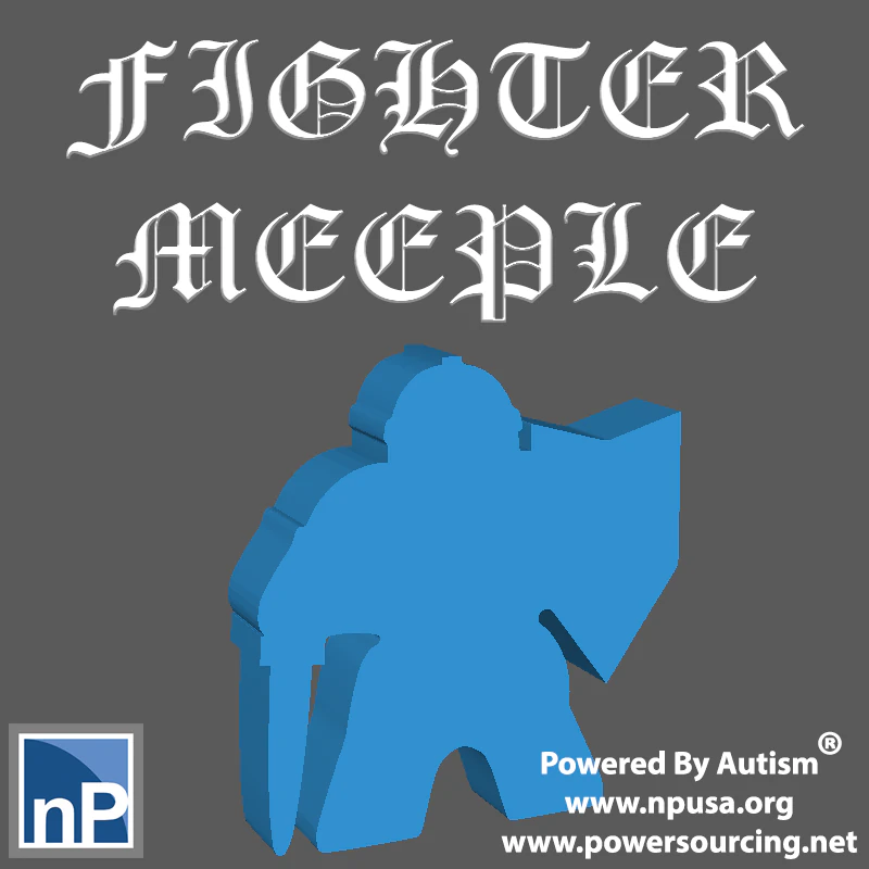 Fighter Meeple 3D Print Model .c4d .max .obj .3ds .fbx .stl .blend 