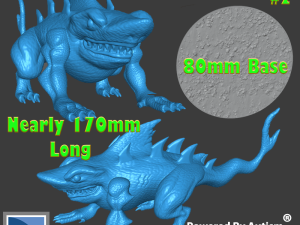 Giant Land Shark Fantasy Monster 2 3Dプリントモデル