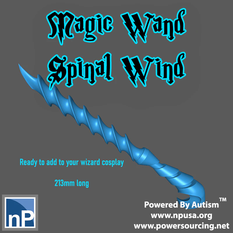 Spinal Wind - Magic Wand for Cosplay 3D Print Model .c4d .max .obj .3ds .fbx .stl .blend 
