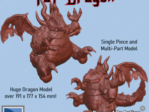 विशालकाय मोटा ड्रैगन 3D प्रिंट मॉडल