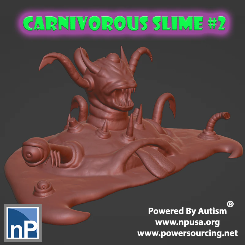 Giant Carnivorous Slime 2 3D Print Model .c4d .max .obj .3ds .fbx .stl .blend 