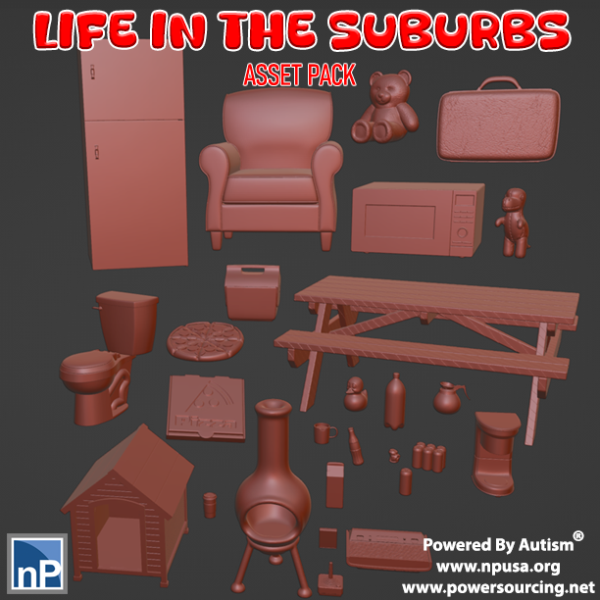 Life in the Suburbs Asset Pack 1 3D-printmodel .c4d .max .obj .3ds .fbx .stl .blend 