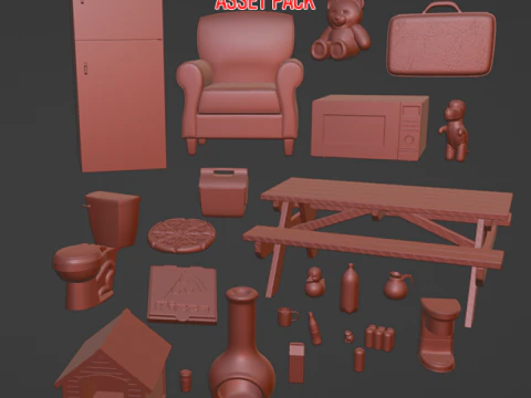 उपनगरों में जीवन एसेट पैक 1 3D प्रिंट मॉडल