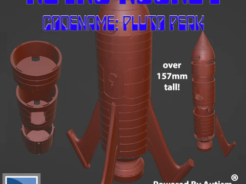 Ретро-ракетный корабль - Пик Плутона в масштабе 28 мм 3D Принт Модель