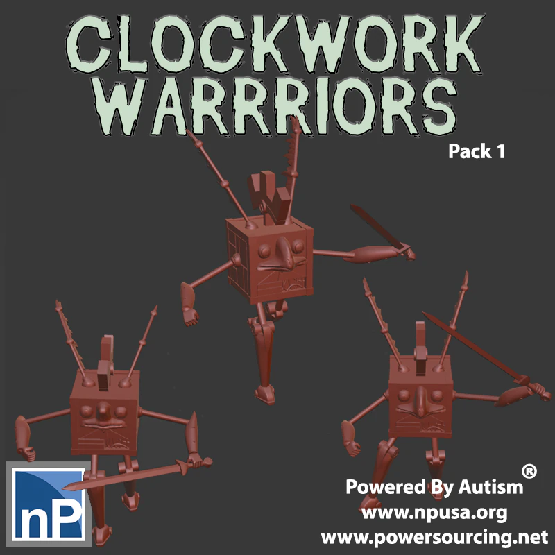 Modrons - Clockwork Warriors - Group 1 3D Print Model .c4d .max .obj .3ds .fbx .stl .blend 