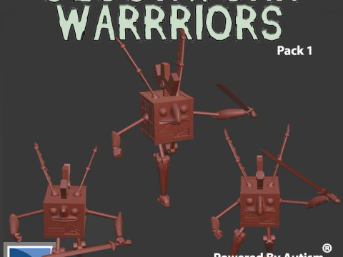 मोड्रोन्स - क्लॉकवर्क वॉरियर्स - समूह 1 3D प्रिंट मॉडल