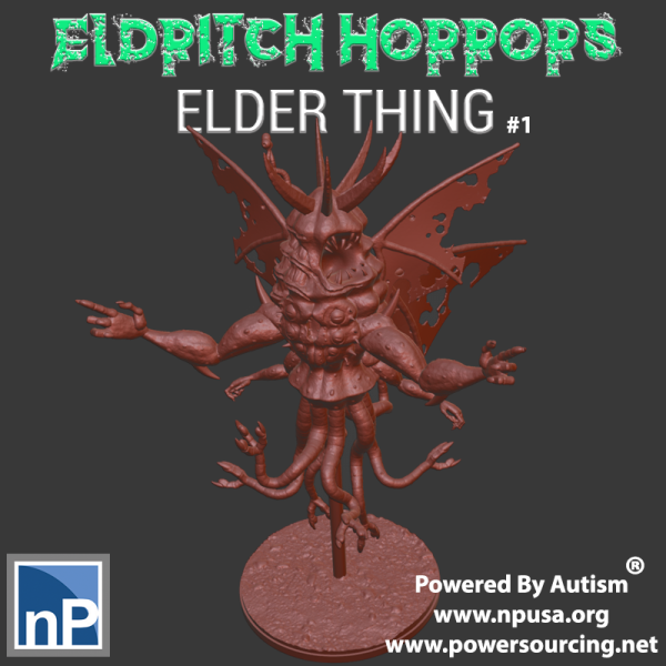 Eldritch Horrors - Elder Thing 1 3D 打印模型 .c4d .max .obj .3ds .fbx .stl .blend 