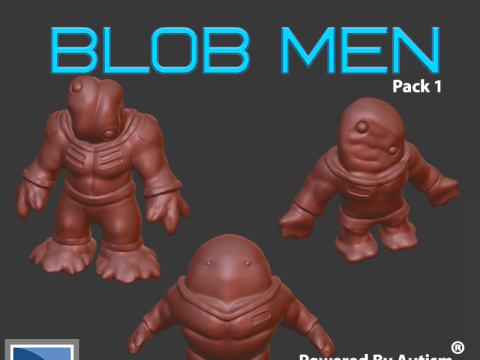 Sci-Fi Blob Men pack 1 3D प्रिंट मॉडल