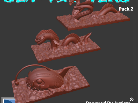 Mini Sea Monsters pack 2 3D प्रिंट मॉडल