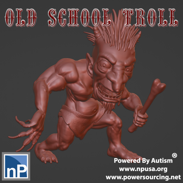 Old School Troll 3D Print Model .c4d .max .obj .3ds .fbx .stl .blend