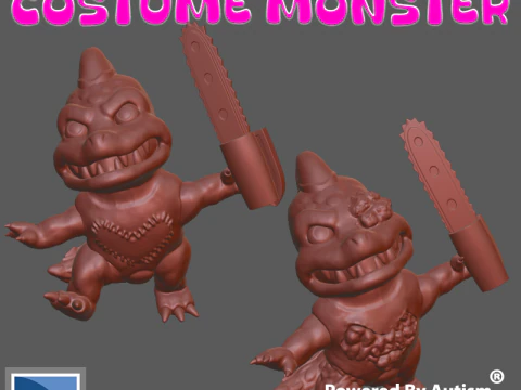 Dinosaurier-Kost&uuml;mmonster 3D Druckmodell