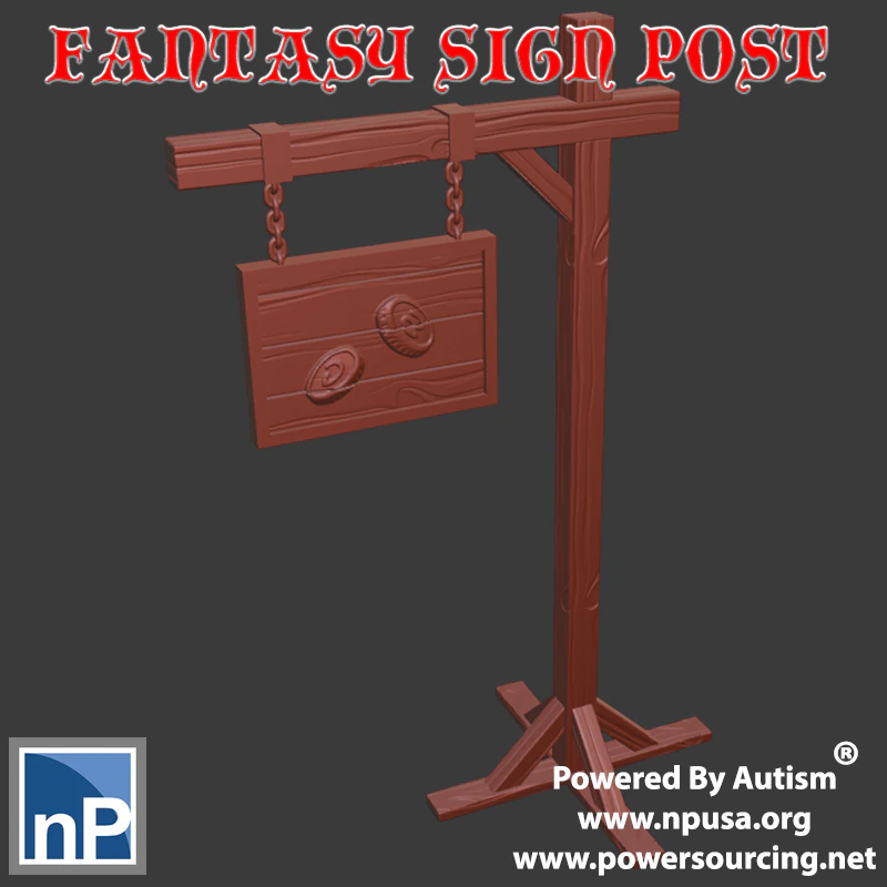 Fantasy Store Signpost 3D Print Model .c4d .max .obj .3ds .fbx .stl .blend 
