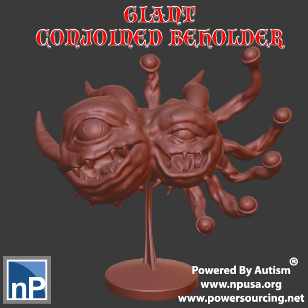 Giant Conjoined Beholder 3D 프린트 모델 .c4d .max .obj .3ds .fbx .stl .blend