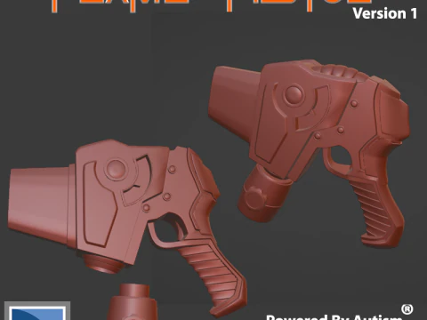 Cosplay Flame Pistol 3D Print Model