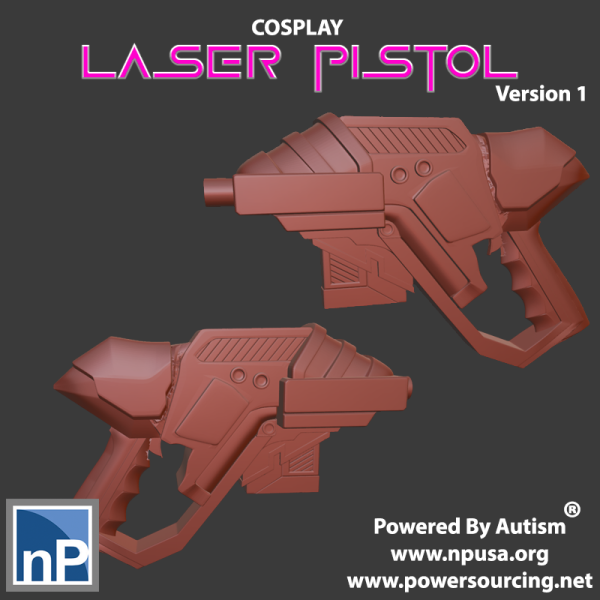 Cosplay Laser Pistol Modelo de Impressão 3D .c4d .max .obj .3ds .fbx .stl .blend