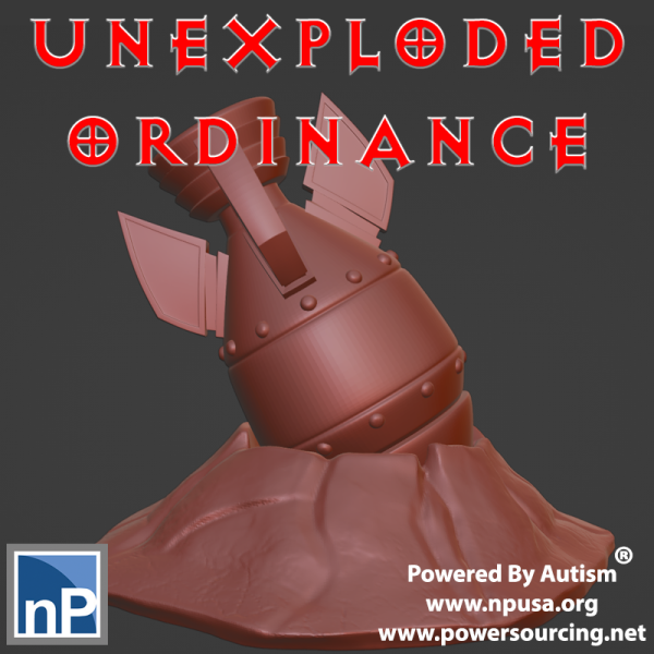 Unexploded Ordinance 3D Print Model .c4d .max .obj .3ds .fbx .stl .blend