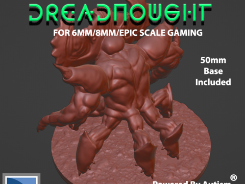 6mm-8mm Epic Alien Dreadnought 3Dプリントモデル