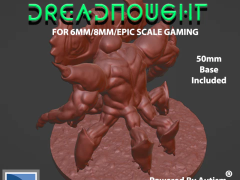 6mm-8mm Epic Alien Dreadnought 3D Print Model