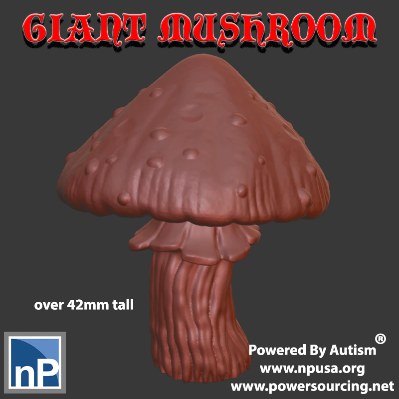 Giant Mushroom 3D Print Model .c4d .max .obj .3ds .fbx .stl .blend