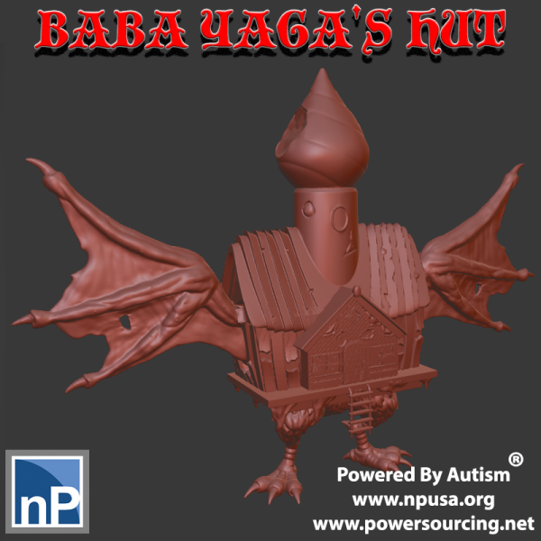 Baba Yagas Hut Model Cetak 3D .c4d .max .obj .3ds .fbx .stl .blend 