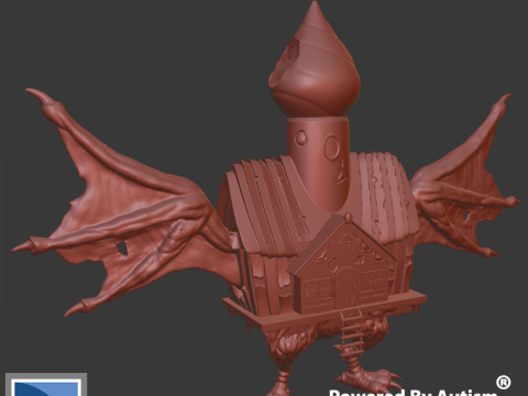 Baba Yagas Hut 3D Druckmodell