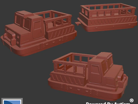 Ховер Грузовик и Прицеп 3D Принт Модель