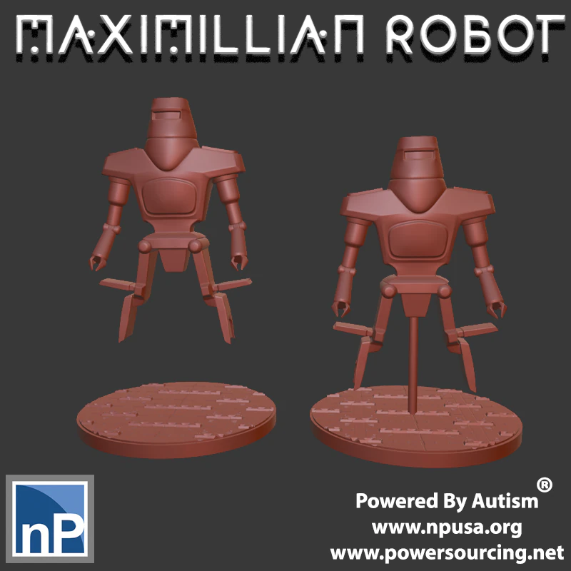 Maximillian Robot 3D Print Model .c4d .max .obj .3ds .fbx .stl .blend