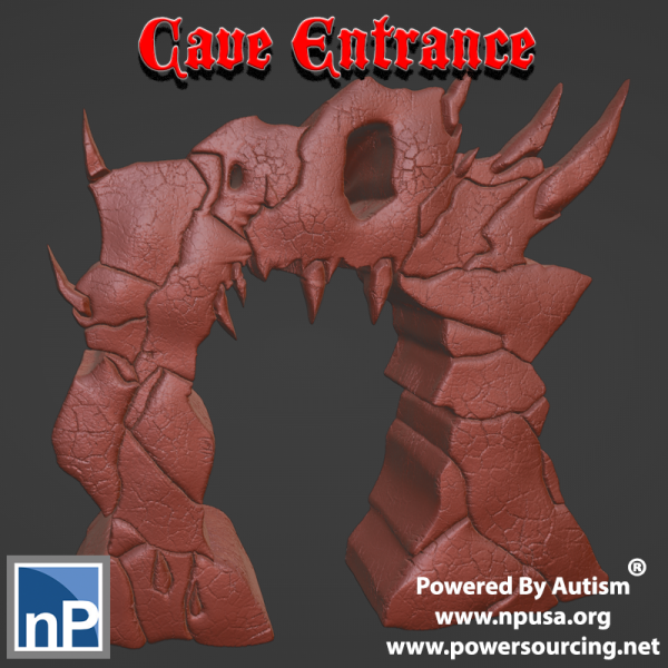 Spooky Cave Entrance 3D Print Model .c4d .max .obj .3ds .fbx .stl .blend 