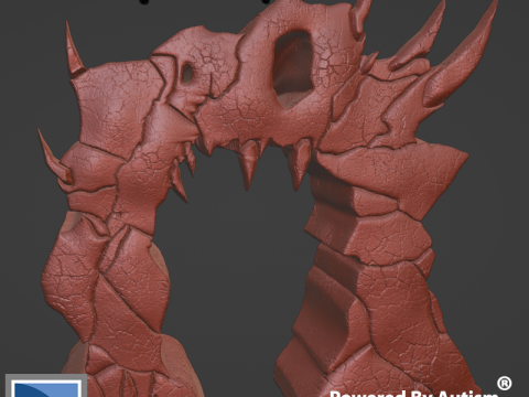 Entrada da caverna assustadora Modelo de Impressão 3D