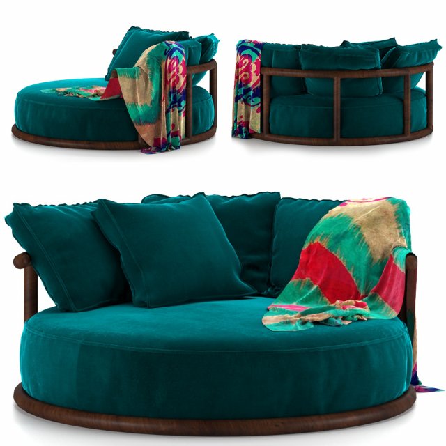 icaro round sofa Modèle 3D .c4d .max .obj .3ds .fbx .stl .blend 