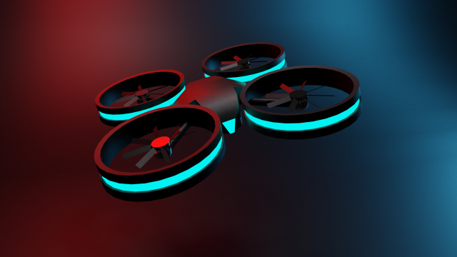 dron is neon 3D मॉडल .c4d .max .obj .3ds .fbx .stl .blend 
