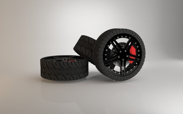 lowpoly tire 3D Model .c4d .max .obj .3ds .fbx .stl .blend 