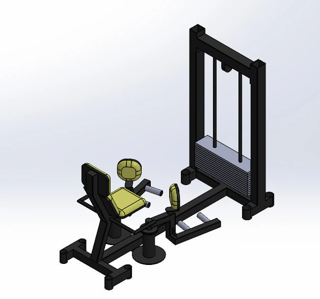 of a sports exercise machine called Leg Spreader 3D Model .c4d .max .obj .3ds .fbx .stl .blend 