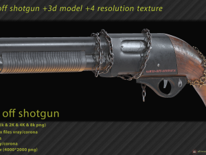 sawed off shot4 textures resolutions Modelo 3D
