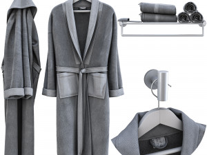 Bathroom towel set 01 Modello 3D