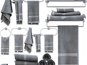 Bathroom towel set 01 Modello 3D