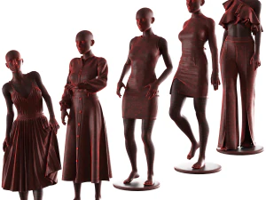 Female mannequins with clothes vol 01 3D Model