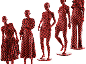 Female mannequins with clothes vol 01 3D Model