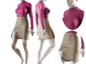 Female mannequins with clothes vol 01 3D Model