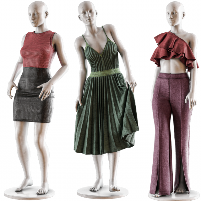 Female mannequins with clothes vol 01 3D Model in Clothing 3DExport