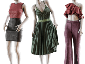 Female mannequins with clothes vol 01 3D-Modell