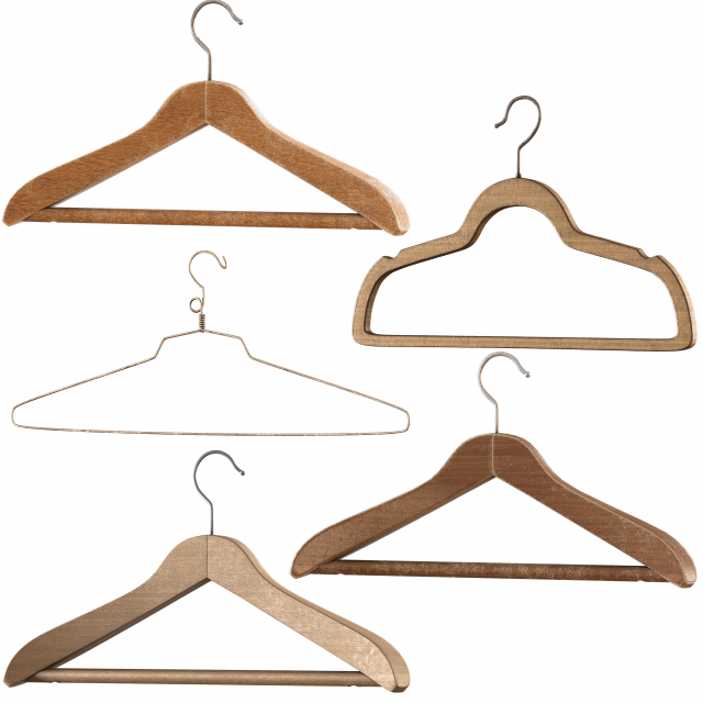 Hanger set for clothes PBRlow poly 4k Model 3D .c4d .max .obj .3ds .fbx .stl .blend 