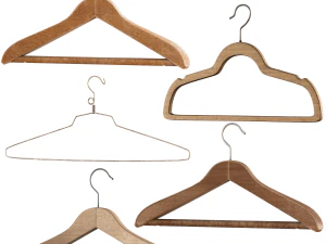 Zestaw wieszak&oacute;w na ubrania PBRlow poli 4k Model 3D