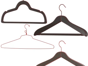 Hanger set for clothes PBRlow poly 4k 3D Model